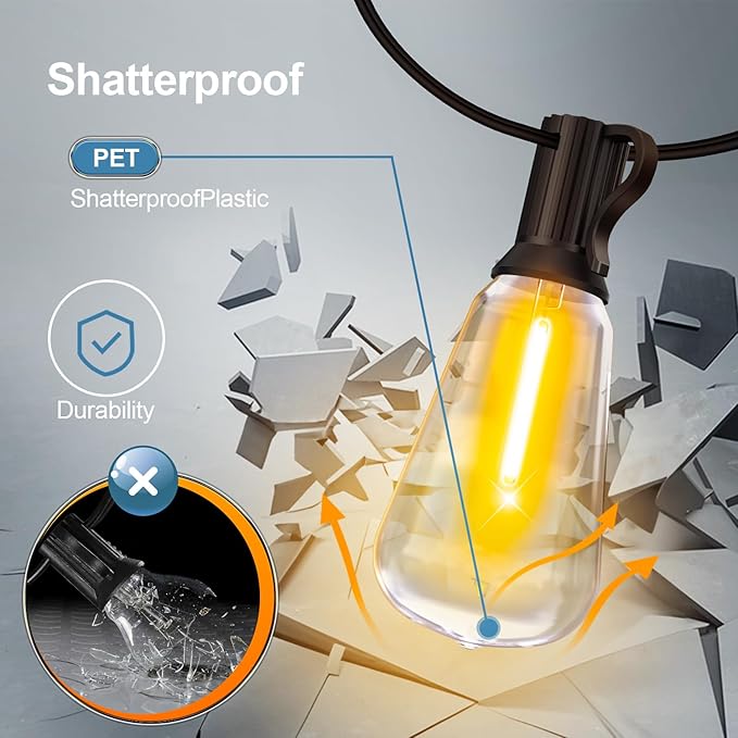 Outdoor String Led Patio Lights - 200Ft 60M Outside Waterproof Light - Image 5