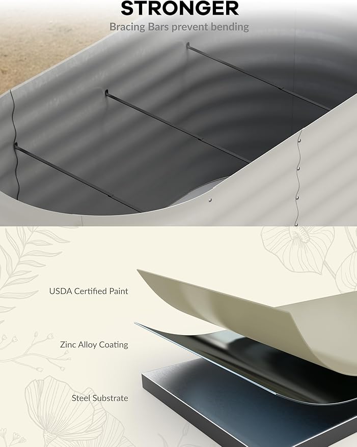 2 Pcs Raised Garden Beds Outdoor 8x2x1.5 ft - Image 4
