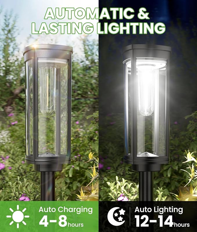 Bright Solar Pathway Lights, 12 Pack Solar Garden Lights Outdoor Waterproof IP65 - Image 5