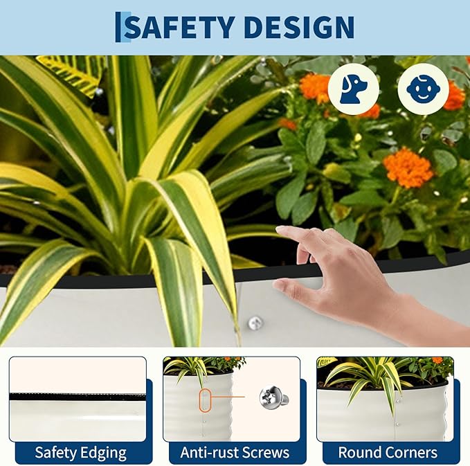 Garvee Galvanized Raised Garden Bed Outdoor, Rust-Resistant Raised Garden Beds - Image 5