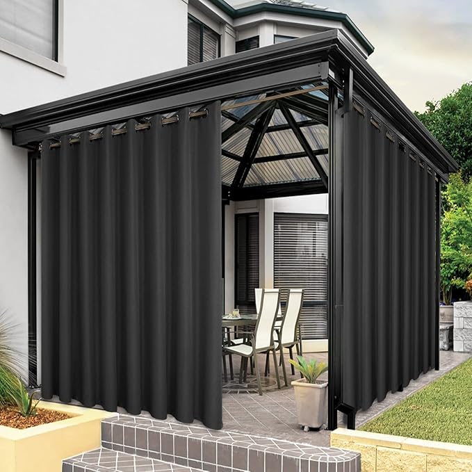BONZER Outdoor Curtains for Patio Waterproof Thick Privacy Wide Grommet Light by Bonzer