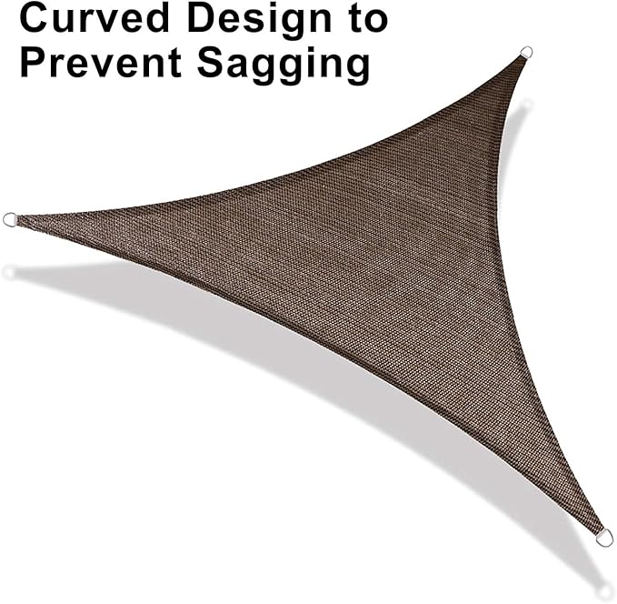 LOVE STORY Custom Size 10'x11'x14.9' Brown Sun Shade Sail Right Triangle - Image 6