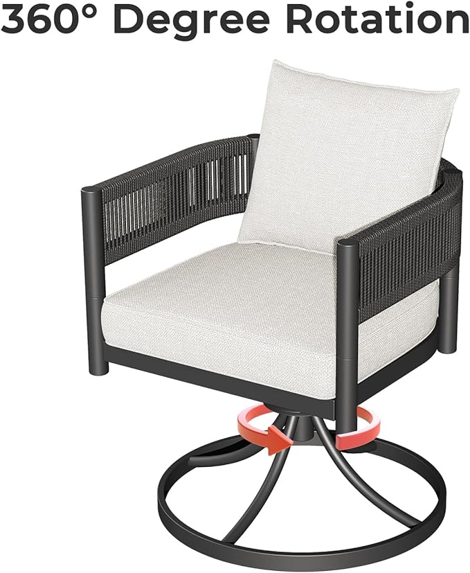 Grand patio Outdoor Dining Set, 7-Piece Patio Table and Chairs Set, Metal Woven - Image 6