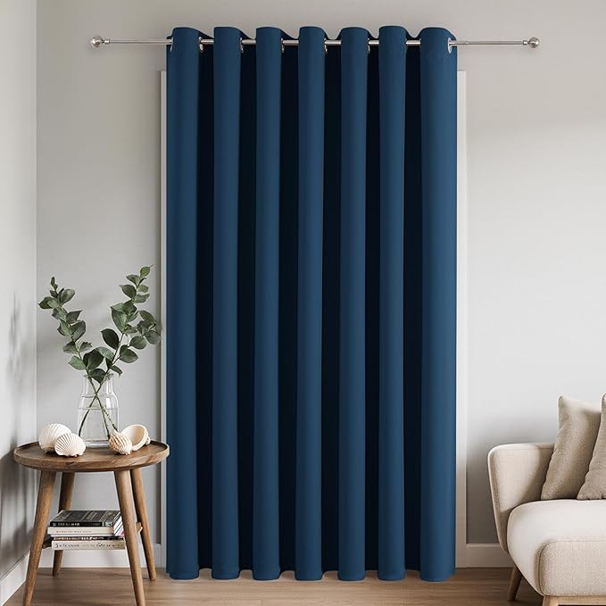 Joydeco Blackout Patio Sliding Door Curtains 84 Inches Long, Grommet Privacy by JOYDECO