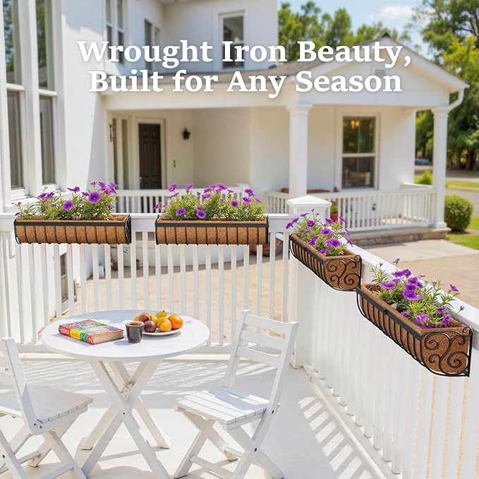 Railing Planter Boxes, 30 Inch Window Boxes Planters, Balcony Planters - Image 6