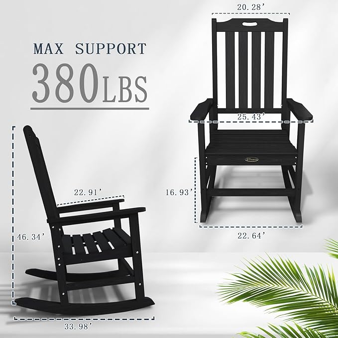 Oversized Rocking Chair Set of 2, Outdoor Rocking Chair - Image 3