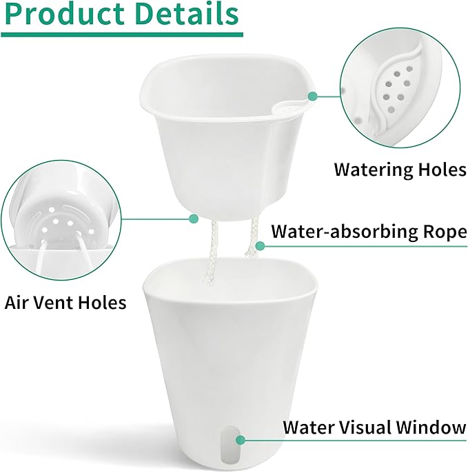 TCBWFY 4 Inch Self Watering Pots - Image 2