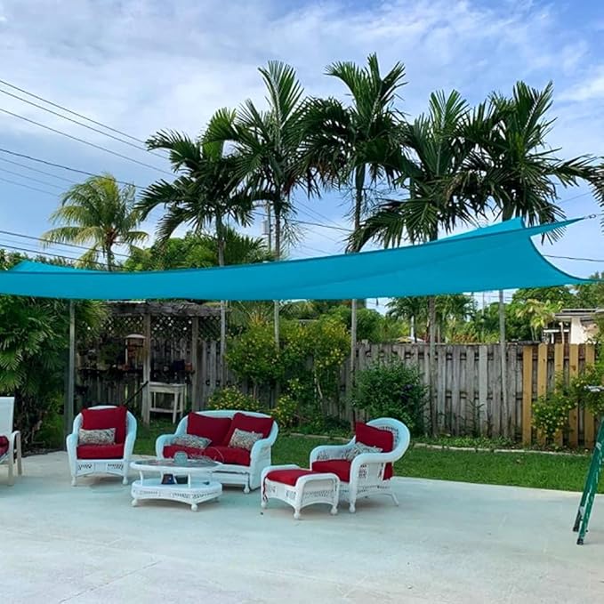 Quictent 24X24FT Large Overzied 185G HDPE Square Sun Shade Sail Turquoise - Image 8