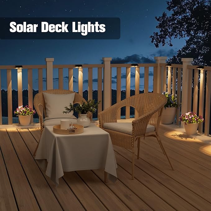 NIORSUN Solar Fence Lights, 24 Pack Solars Deck Light, Warm White Color - Image 5