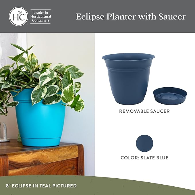 The HC Companies 8 Inch Eclipse Round Planter Pots - Image 2