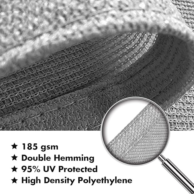 KANAGAWA Sun Shade Sail 10'x10' Gray Square UV Block Canopy Awning Shelter - Image 5