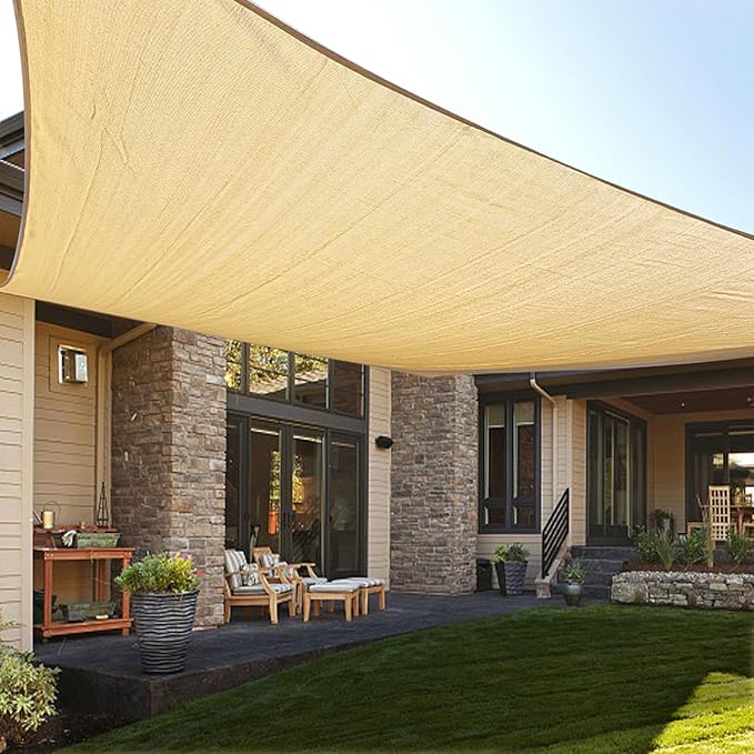LOVE STORY 12' x 16' Rectangle Sun Shade Sail Canopy UV Block Sun Shade by LOVESTORY