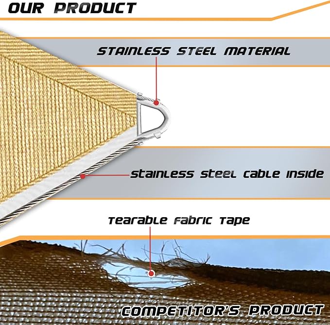Upgraded with High-Strength Steel Cable Edges 20' x 26' Sun Shade Sail - Image 2