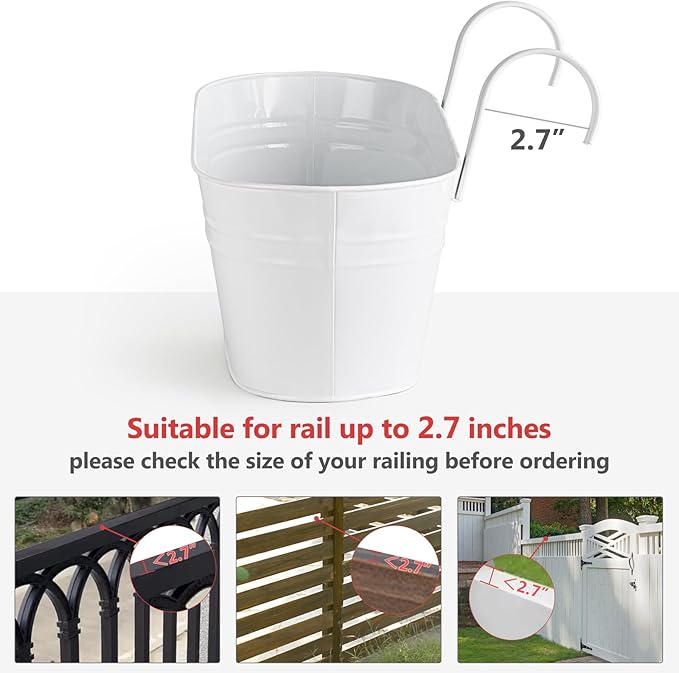 Dahey 5 Pcs Metal Iron Hanging Flower Pots - Image 6