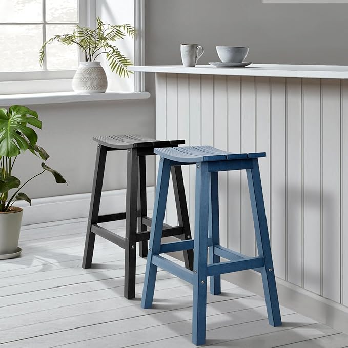Stoog All-Weather Bar Stools Set of 2, Low Maintenance, - Image 9
