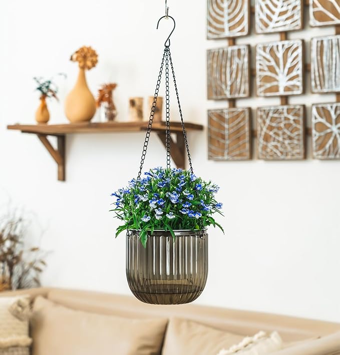 Melphoe 2 Pack Self Watering Hanging Planters Indoor Flower Pots, 6.5 Inch - Image 4