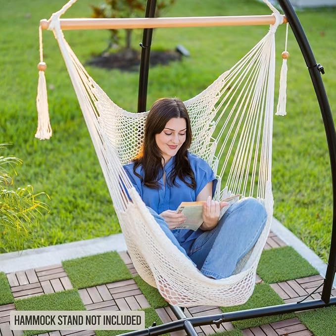 JoyView Hammock Chair with Spreader Bar Caribbean Hammock Swing Chair 300 LBS - Image 6