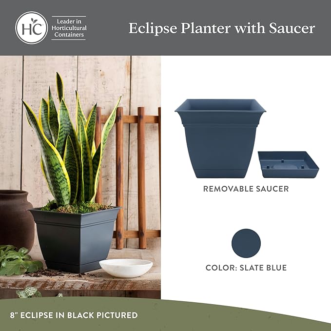 The HC Companies 10 Inch Eclipse Square Planter Pots - Image 2
