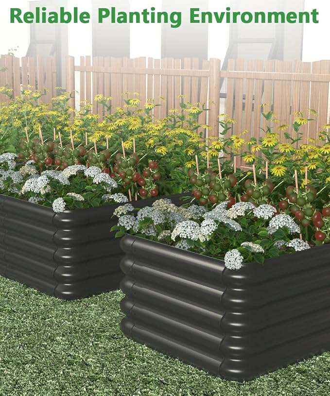 4.3x3.0x1.0ft Raised Garden Bed Kit, Rustproof PP Material Garden Box, Flower - Image 7