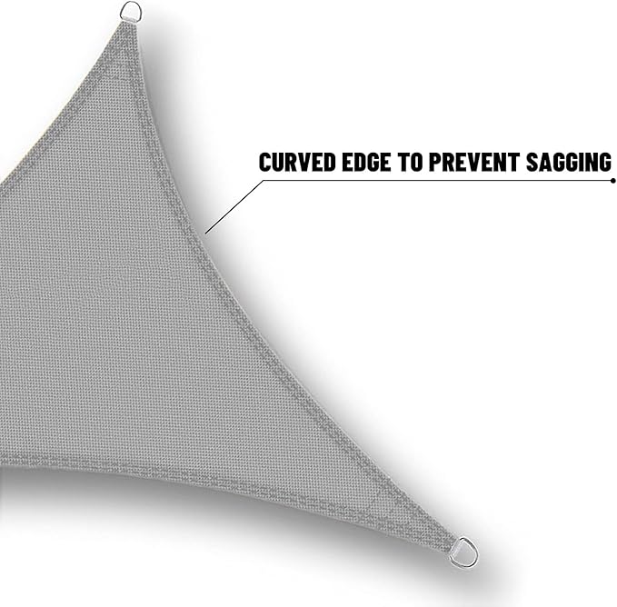 SUNNY GUARD Waterproof Sun Shade Sail 5'x6'x7.8' Charcoal Right Triangle UV - Image 5