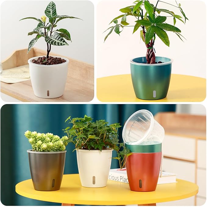 Self Watering Pots for Indoor Plants, Small African Violet Pots - Image 8