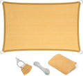 Eden's Decor Straight Flat-Edged Sun Shade Sail Rectangular 14' x 17' Wheat by EdensDecorInc
