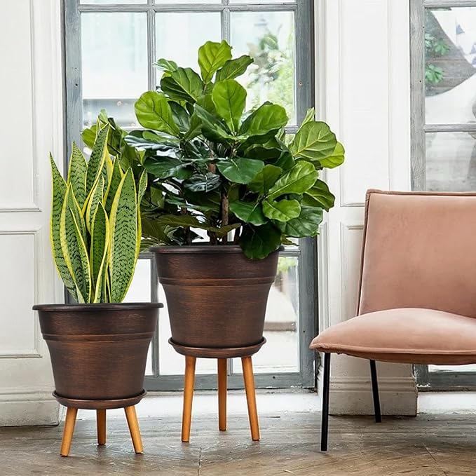 Plant Planters Pots Set of 4 Pack 16 Inch，Large Plastic Flower Pot - Image 2