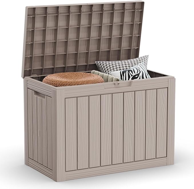 EasyUp 45 Gallon Outdoor Storage Box Waterproof, UV Resistant Deck Box Outdoor by EASYUP