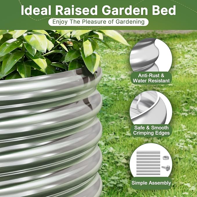 2 PCS Tall 8x3ft Galvanized Raised Garden Bed Outdoor, Metal Garden Bed - Image 4