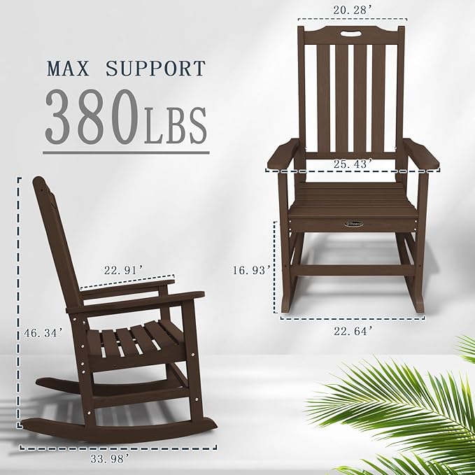 Oversized Rocking Chair Set of 8, Outdoor Rocking Chair - Image 3