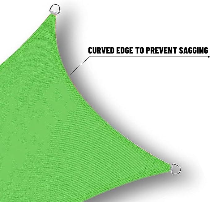 SUNNY GUARD Waterproof Sun Shade Sail 6' x 12' Lemon Green Rectangle UV Block - Image 4