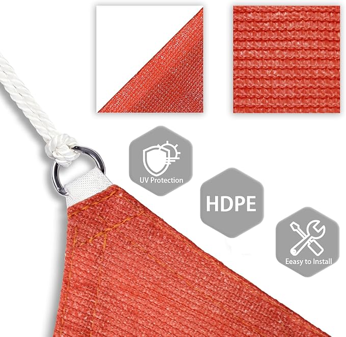 Patio Paradise 20' x 20' x 19'10" Sun Shade Sail Triangle Canopy, Permeable - Image 3