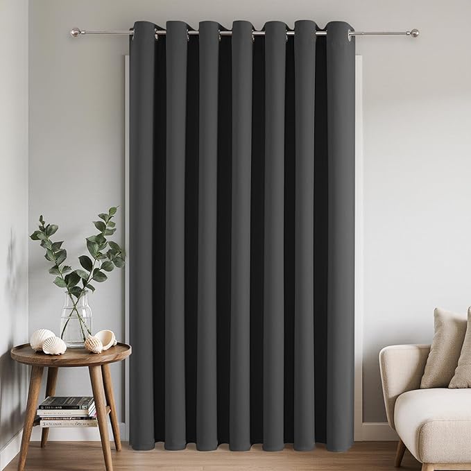 Joydeco Blackout Patio Sliding Door Curtains 108 Inches Long, Grommet Privacy by JOYDECO