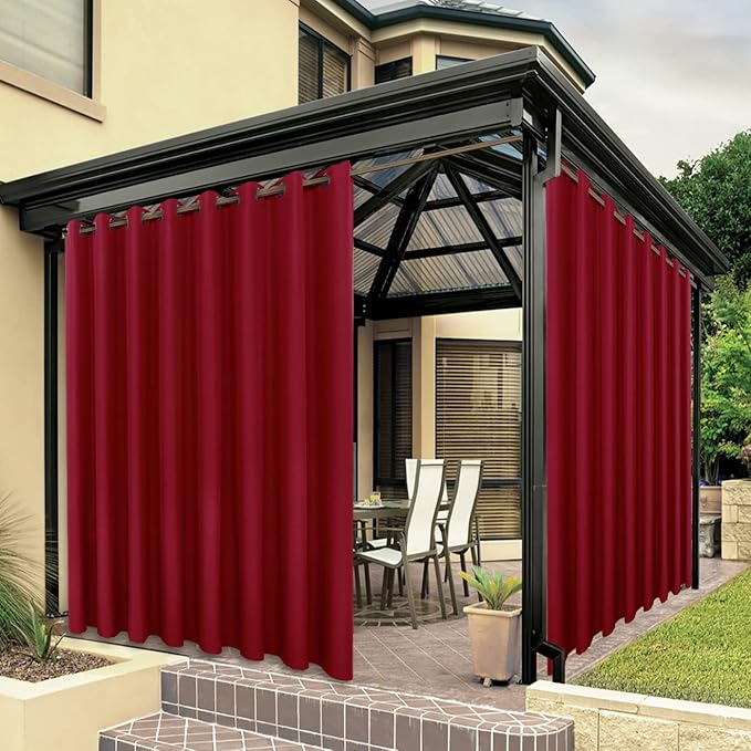BONZER Outdoor Curtains for Patio Waterproof Thick Privacy Extra Wide Grommet by Bonzer