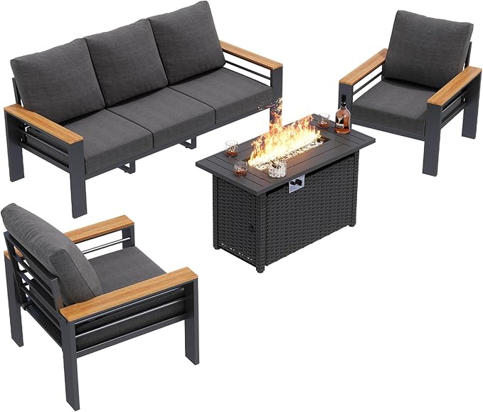 Aoxun Aluminum Outdoor Patio Furniture Set, 6-Piece Outdoor Sectional - Image 8