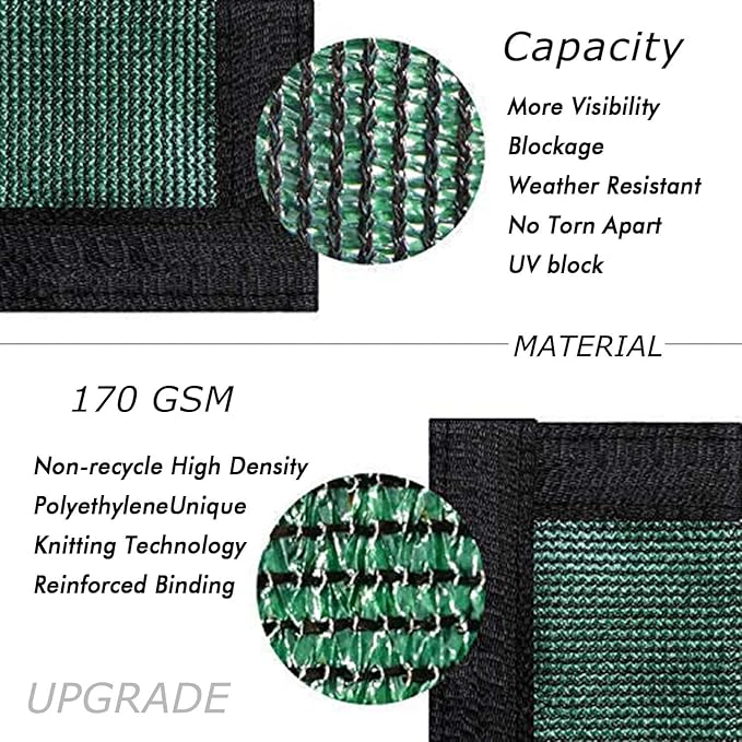 UPGRADE Privacy Fence Screen 4'x21' Dark Green Outdoor 90% Visibility Blockage - Image 2