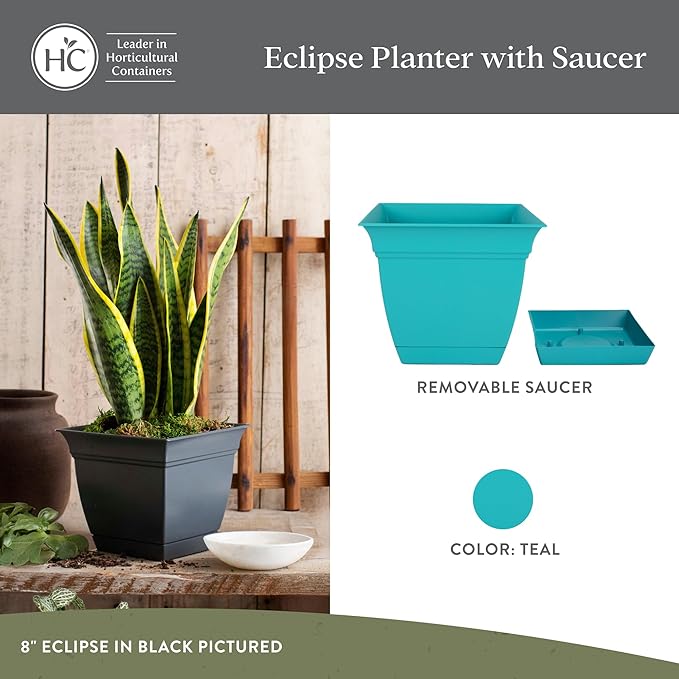 The HC Companies 6 Inch Eclipse Square Planter Pots - Image 2