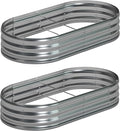 8x4x1ft Galvanized Oval Raised Garden Bed, Outdoor Planter Box Metal Patio Kit by Foxlang