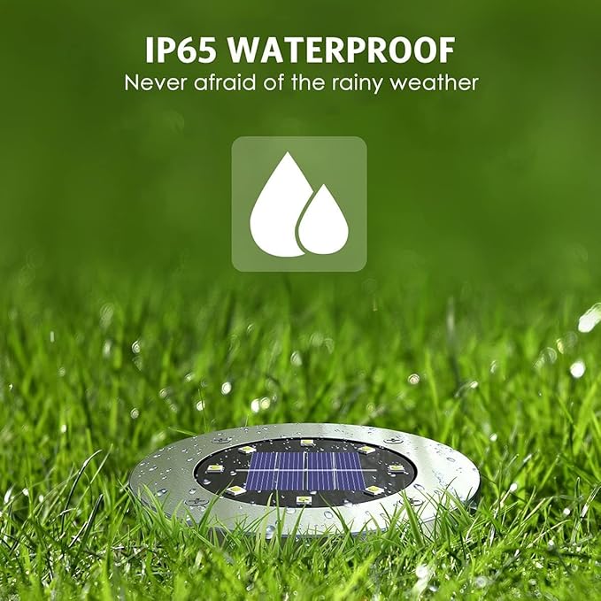 Solar Ground Lights 16Pack, Garden Solar Outdoor Waterproof Pathway Bright - Image 4