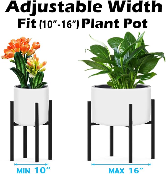 Plant Stand for 10"-16" Plant Pot Indoor Outdoor Corner, Adjustable Metal Heavy - Image 2