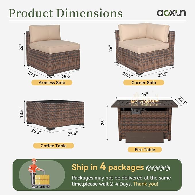Aoxun 11 Piece Patio Furniture Set - Image 8