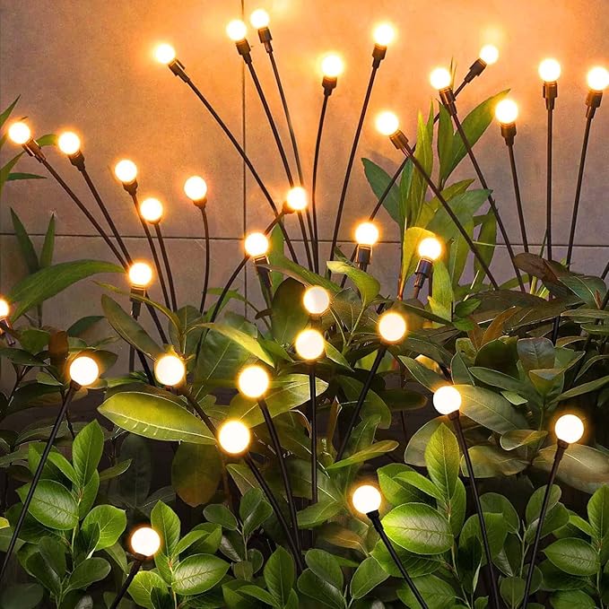 Solar Garden Lights Outdoor, 6 Pack 48LED Waterproof Solar Powered Lights by NBQQ