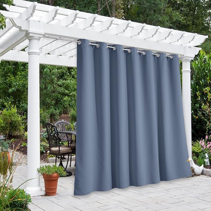 NICETOWN Outdoor Curtains for Patio W100 x L84 inch 2 Pieces, Sun Blocking by NICETOWN