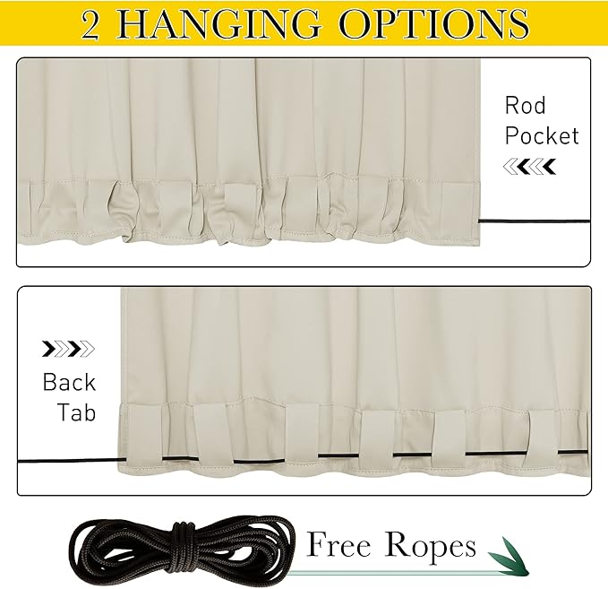 NICETOWN 2 Panels Outdoor Curtains - Image 3