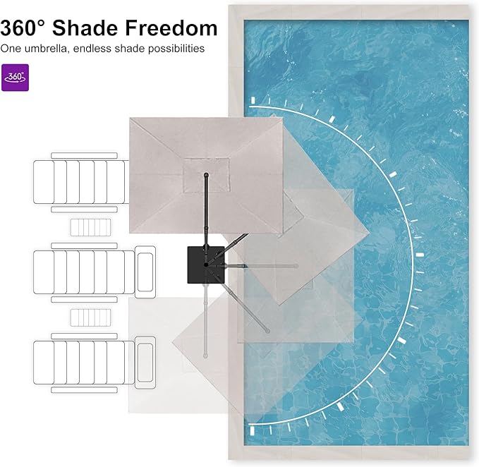 PURPLE LEAF 9' X 11.5' Rectangle Cantilever Umbrella - Image 6