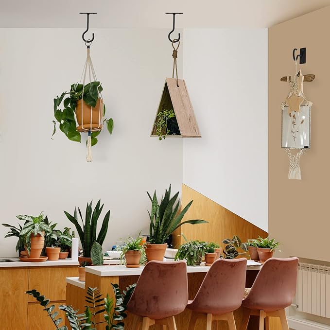 Plant Hooks 2Pack Hanging Plant Bracket 6inch Metal Plant Hanger Decorative - Image 2