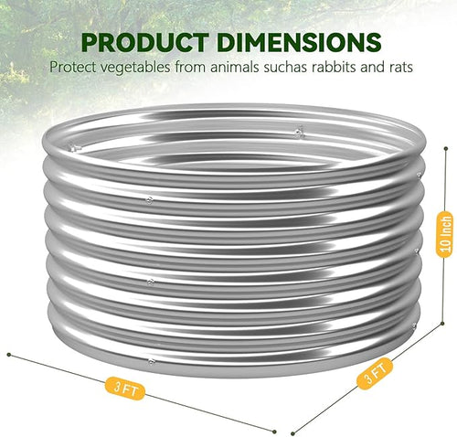 4 Pack 3x3FT Round Raised Beds for Gardening, Corrugated Galvanized Steel - Image 2