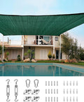 Quictent 185GSM HDPE Sun Shade Sail Canopy Green 98% UV-Blocked by QUICTENT