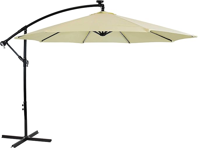 Sunnydaze 10' Solar Offset Patio Umbrella - Image 10