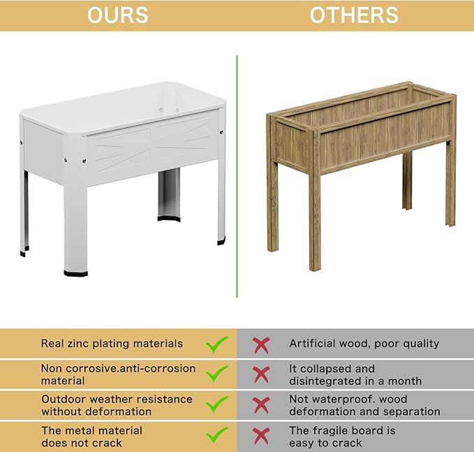 Elevated Metal Planter Box Stand Heavy Duty Raised Garden Bed - Image 4